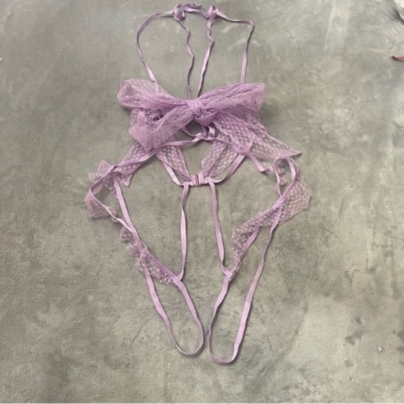 New! Victoria’s Secret Very Sexy Bow Open-Cup Crotchless Playsuit 4295 - Picture 3 of 8